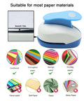 1 Inch Oval Lever Punch For Crafting And Scrapbooking Handheld Paper Punch with candy color finish on white table fit for most paper types