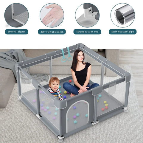 Ultra Safe Big Baby Playpen For Babies And Toddlers Indoor Outdoor Gate with breathable mesh and sturdy safety fence for infants