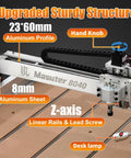 CNC Router Kit 800x400mm Three Axis Milling And Engraving System aluminum profile and linear rails details