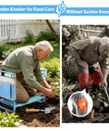 Heavy Duty Garden Kneeler And Seat 2In1 Foldable Stool with widened thick kneeling pad and tool pouches used for gardening.