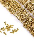 Gold Plated M2 And M3 Tiny Screws Kit Pro Grade 1150Pcs Self Tapping Phillips Flat Head Screws Carbon Steel 6 Sizes From M2x6 To M3x10 Anti Corrosion For Cabinet Electronics And Micro Woodworking DIY Ready.