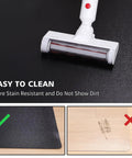 Waterproof Vinyl Floor Mat Area Rug Protector For Under Dining Table in use, demonstrating stain resistance and easy cleaning.