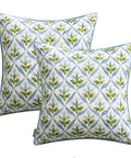 Outdoor Floral Pillow Covers Waterproof 20x20 Blue Green Canvas Polyester With PU Coating For Garden Patio Couch And Poolside Boho Farmhouse Decor Vibe For Indoor And Outdoor Use Weather Resistant Easy Care: blue-green floral pair