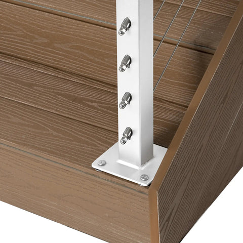 Slick Steel Cable Railing System For Stair Handrails With No Sweat Diy Complete Kit And Full Hardware Pack Pre Drilled Base Mount for modern deck.