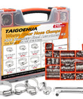 210 Piece Hose Clamp Kit With Eight Sizes From 6 To 51mm Stainless Steel Worm Gear Clamps Heavy Duty Automotive Radiator And Fuel Line Set Includes Two Tools For Quick Tight Seals