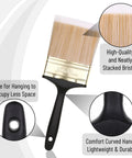 Workhorse Deck Stain Brush Set For Wood Projects 4 Pack 4 Inch Wide Soft Tip Brushes With Brass Ferrule And Ergonomic Handle