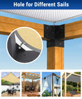 Heavy Duty 6x6 Pergola Brackets Kit With 2mm Steel Welded Construction and powder-coated finish, corner view on wooden structure