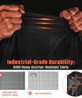 Hands stretching 600D heavy-duty tear-resistant fabric for 36 Inch Outdoor Prep Table Cover Heavy Duty Waterproof All Weather Shield