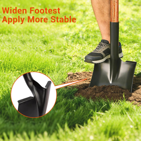 41 Inch Square Shovel With Hardwood Handle And D Grip For Gardening Landscaping And Construction Tasks Heavy Duty Digging