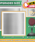 12 Inch By 12 Inch Drywall Repair Patch Kit With Heavy Duty Self Adhesive Mesh For Large Holes And Ceiling Cracks Quick And Easy Wall Patch Repair Kit For Fast Home Fixes, shown with mesh pattern and included tools.