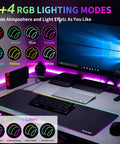 RGB Gaming Mouse Pad Oversized 31.5 By 11.8 Inches With 12 Light Modes Non Slip Rubber Base on office desk setup
