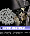 420 Chain Replacement 32 Links For Coleman KT196 CK196 Go Kart Kit with Master Link and Chain Breaker shown installed.
