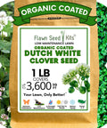 White Dutch Clover Seed Kit 1 Lb Organic Coated Ground Cover For Natural Lawn And Food Plot package