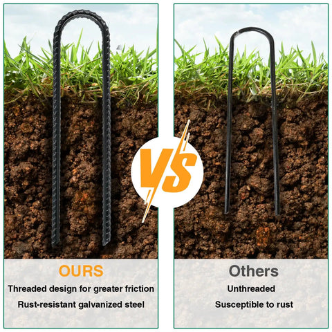 Comparison of 8 Inch Rebar Garden Stakes Tough As Nails Ten Pack U Hook Metal Stakes Rust Proof Electrostatic Finish versus others