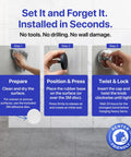Suction Cup Hooks For Shower And Bathroom Towel Holder 2 Pack No Drilling installation steps diagram