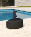 Beefy Heavy Duty Water Or Sand Fillable Patio Umbrella Base Stand with 73 Pound Weight Wall Mounted by pool