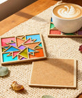 Wooden Coaster Painting Kit With Wood Stand for Adults Teens and Seniors Barn Quilt Pattern Arts and Crafts DIY Fun Gift for Beginners