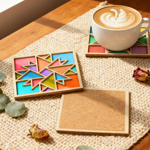 Wooden Coaster Painting Kit With Wood Stand for Adults Teens and Seniors Barn Quilt Pattern Arts and Crafts DIY Fun Gift for Beginners