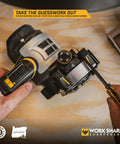 Hands using Pro Grade Adjustable Knife Sharpening System For Knives Scissors Serrated Blades And Tools Delivers Boss Level Edges And Consistent Results