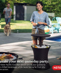 Outdoor Bar Table With 7.5 Gallon Beer And Wine Cooler Hidden Cooler Lid Lifts For Easy Access Portable Patio Side Table In Espresso Brown