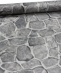 Roll of dark grey fortress stone peel and stick wallpaper 394 inch long, stone texture design, waterproof PVC vinyl.