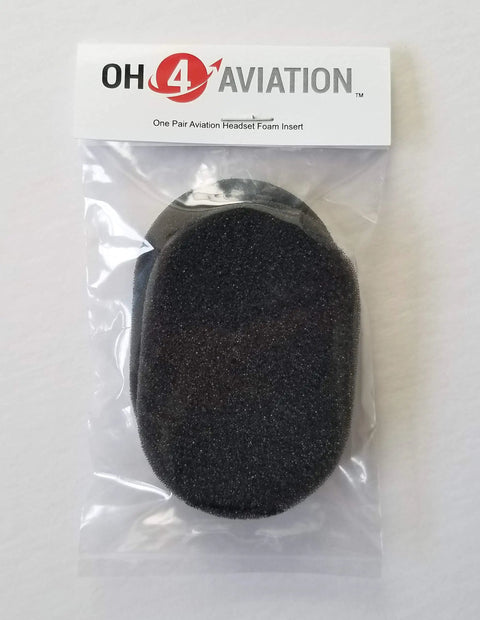 Soft Foam Ear Cup Insert For Aviation Headsets, Ultra Cushioned Comfort, Easy Replacement Part, Fits Most Brands, 2 X 3 Inch Size