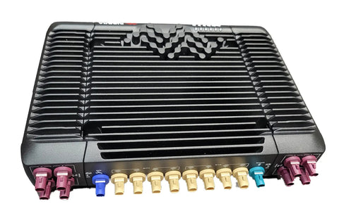 Rear view of Dual SIM WiFi 6 Cellular Modem Router With Ethernet And USB Ports, showing multiple colored ports for connections.