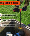 Person using 16 Inch Water Meter Key With Heavy Duty Steel T Handle Four Way Universal Cross Key For Multi Function Access on meter