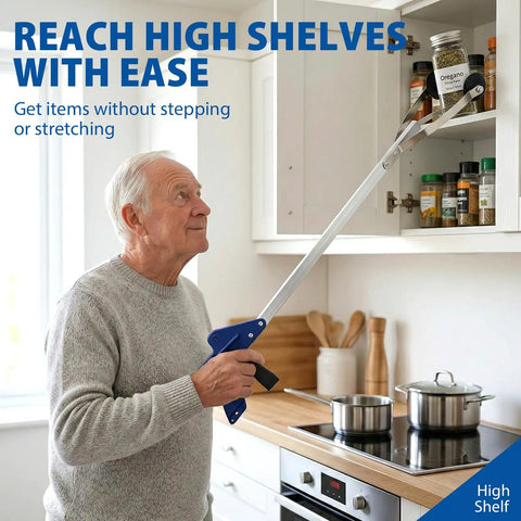 30 Inch Reacher Grabber Tool With Rubber Suction Cups For Easy Pickups And Extended Reach, Lightweight Long Arm Multipurpose Picker For Trash Paper Remote And More, Mobility Aid For Seniors And Adults