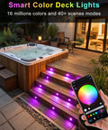 20 Pack WiFi RGBW Deck Light Kit With Remote, Voice Control, Alexa And Google Assistant, lights on stairs near hot tub