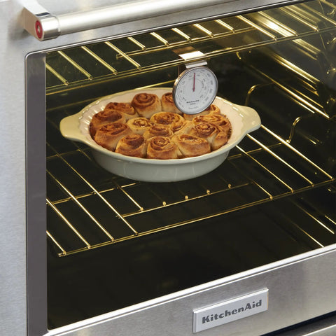 Dial Oven Thermometer With Rotating Clip And Stand For Precise 100F To 600F Temperature Readings in oven with baked goods