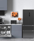 3 Outlet Refrigerator Surge Protector With Time Delay And 3000J Voltage Protection installed near refrigerator and dishwasher