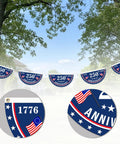 USA 250th Anniversary Flag 1.5x3 Ft Outdoor Yard Decor Flag Banner With Brass Grommets against a green leafy background