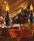 Six Pack Outdoor Metal Torches With 3 Prong Grounded Stakes Extra Large 59 Inch Citronella Torches for patio use at night