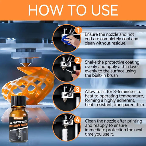 How to use 3D Printer Nozzle Protection Coating That Keeps Material Buildup And Clogging Away High Temp Non Stick Layer