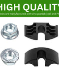 Heavy Duty Replacement Crescent Nut And Small Nut Pack Of Four Exact Fit Spare Hardware For Bed Frame Console Desk and Everyday Home Project Quick Swap Fix, including zinc plated steel and PA6 plastic parts.