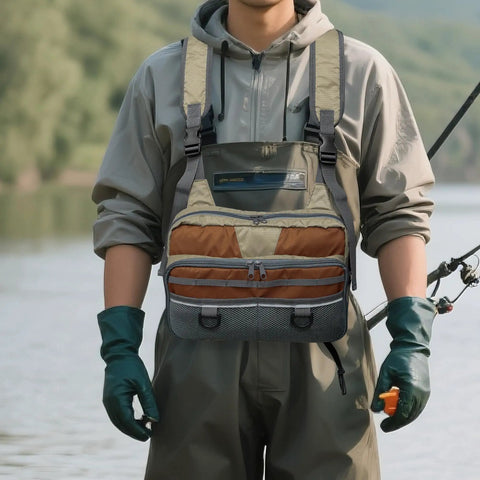 Lightweight Fly Fishing Chest Pack For Men And Women With Tackle Box Storage And Fly Box Pockets Grab And Go Chest Worn Gear Organizer
