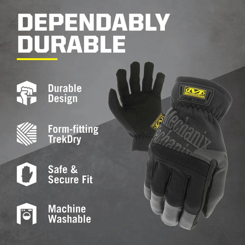 FastFit Work Gloves With Anti Slip Grip For Heavy Duty Jobs Touchscreen Compatible Vibration Damping Abrasion Resistant