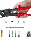 Beefy Heavy Duty Ratchet Cable Cutter For Aluminum And Copper Wires Up To 240mm2 Pliers with red handles