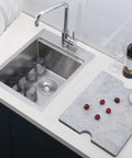 15x20 Drop In Bar Sink Top Mount Stainless Steel Wet Bar Sink With Grid Strainer And Cutting Board Single Bowl Workstation