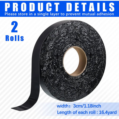 Two Rolls Asphalt Crack Filler Tape, 3.15 Inch Wide, 50 Feet Each, DIY Friendly Driveway And Road Repair Tape, black roll shown
