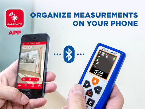 Heavy Duty Laser Distance Meter With Bluetooth Pairing And Straight Up Accurate Reads Up To Three Hundred Thirty Feet. Features Dead Simple Area And Volume Calc Ups For Sharp Three Point Height And Width Gauges Plus Protective Pouch