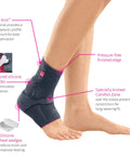 Knit Ankle Support for Men and Women with Achilles Brace and Compressive Foot Wrap Post Surgery, featuring silicone inlays.