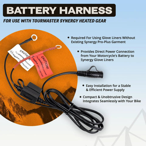 Plug And Play Battery Harness For Heated Glove Liners Powers Warmth Directly From Your Motorcycle Battery No Extra Heated Gear Needed Easy Install Keeps Your Hands Toasty On Cold Ride Days
