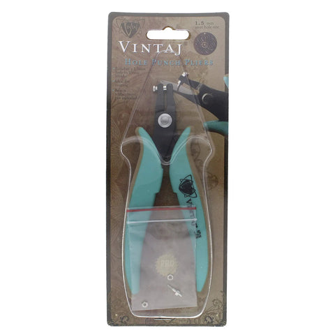 Metal Hole Punch Pliers With Gauge Guard For 22 Gauge Sheet Metal Or Thinner in retail packaging for jewelry making.