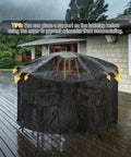 Outdoor Round Bar Height Table And Chair Cover 90 Inch Diameter By 43 Inch High Waterproof No Fuss Patio Furniture Cover