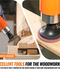 2 Inch Pneumatic Mini Orbital Sander Kit With 2 In 1 Air Right Angle Grinder Polisher Surface Prep Tool in use on wood
