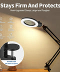 Ultra Long Magnifying Glass With Light And Clamp 35.5 Inch Reach Swing Arm Workbench Light Hands Free LED Magnifier Stand