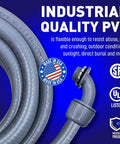 Coiled Super Flexible Half Inch Non Metallic Liquid Tight Conduit Type B UL Listed 100 Feet Made In USA with connectors