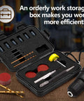 Spot Weld Cutter Set 34 Piece Double Sided Three Eighth Inch HSS with storage case and tools displayed on table